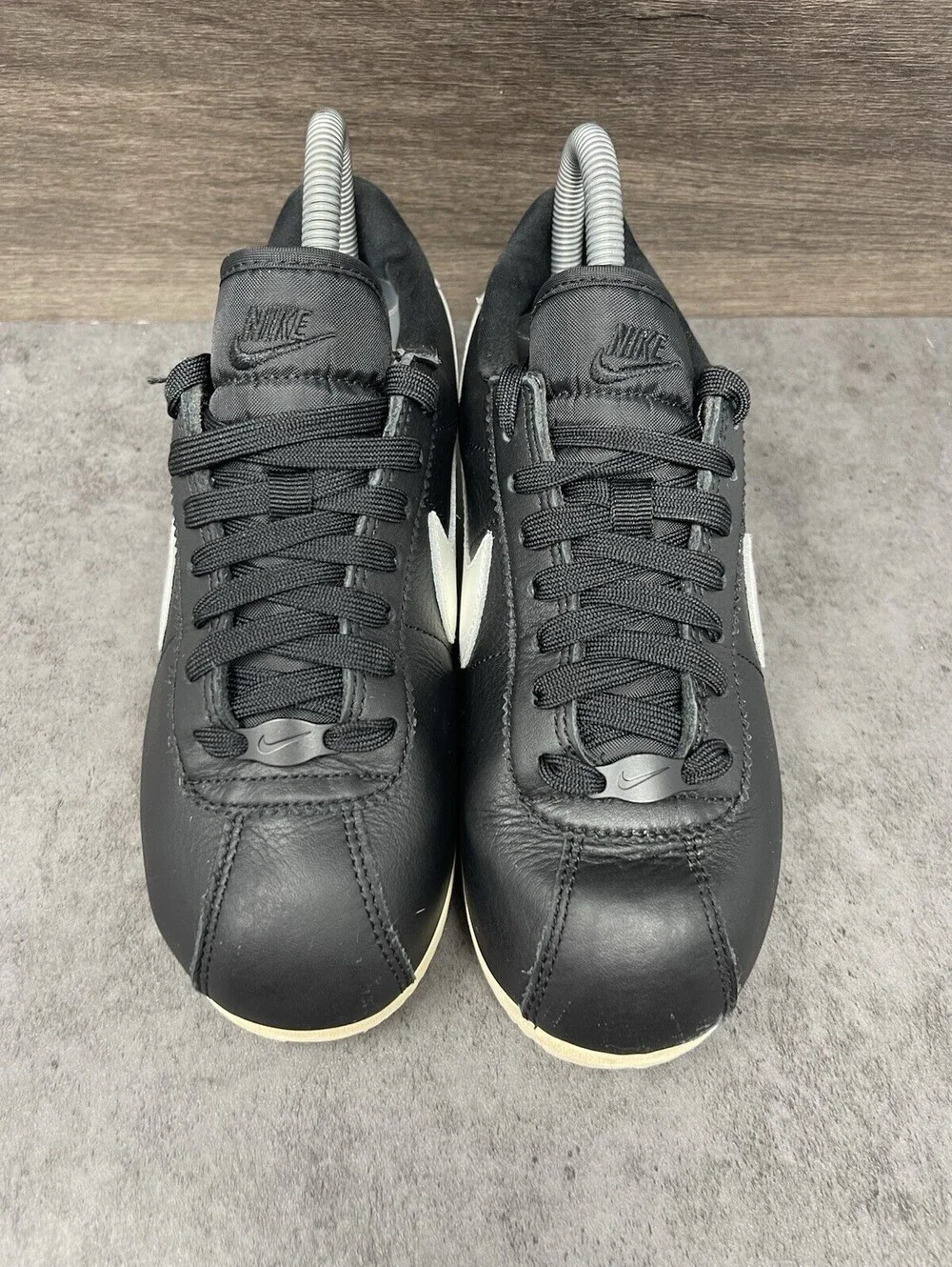 Nike Cortez 23 Premium Womens Size 6.5 Black Sail Leather Casual Shoes FB6877